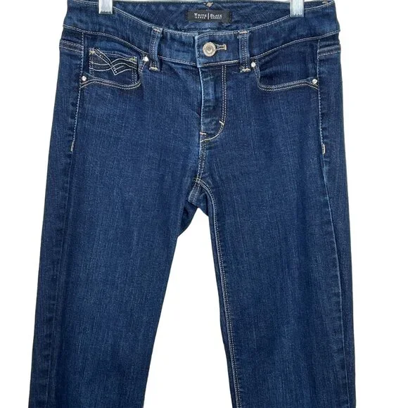 White House Black Market Dark Blue Straight Leg Jeans - Picture 3 of 13